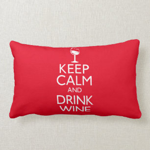 Keep Calm and Drink Wine Lumbar Cushion