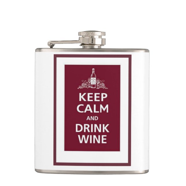 "KEEP CALM AND DRINK WINE" On the go wine flask (Front)