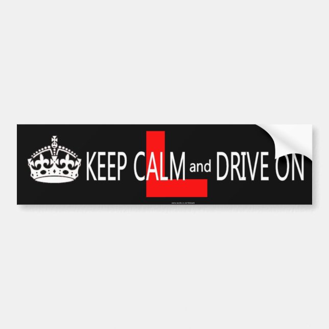 Keep Calm and Drive on L plate Bumper Sticker (Front)