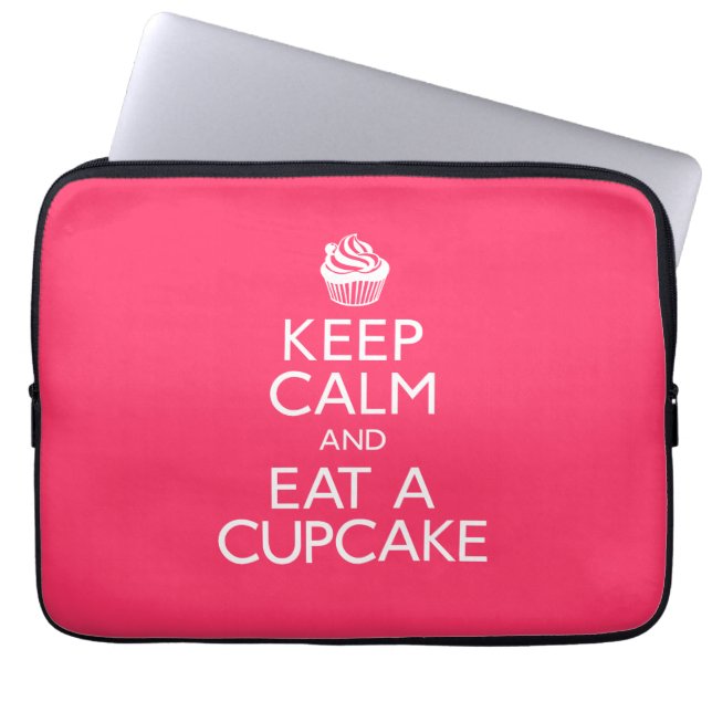 Keep Calm and Eat A Cupcake Laptop Sleeve (Front)