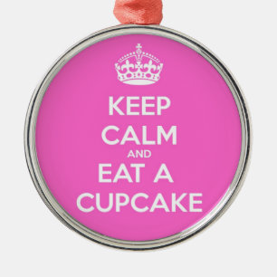 Keep Calm and Eat a Cupcake Metal Tree Decoration