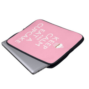Keep Calm and Eat a Cupcake {pink} Laptop Sleeve