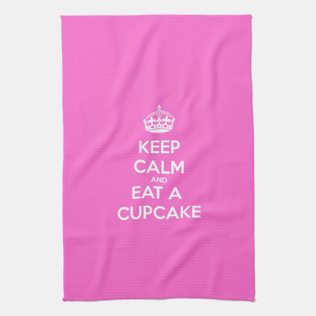 Keep Calm and Eat a Cupcake Tea Towel (Vertical)
