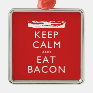 Keep Calm and Eat Bacon Metal Tree Decoration