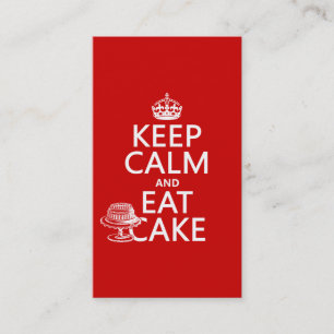 Keep Calm and Eat Cake Business Card