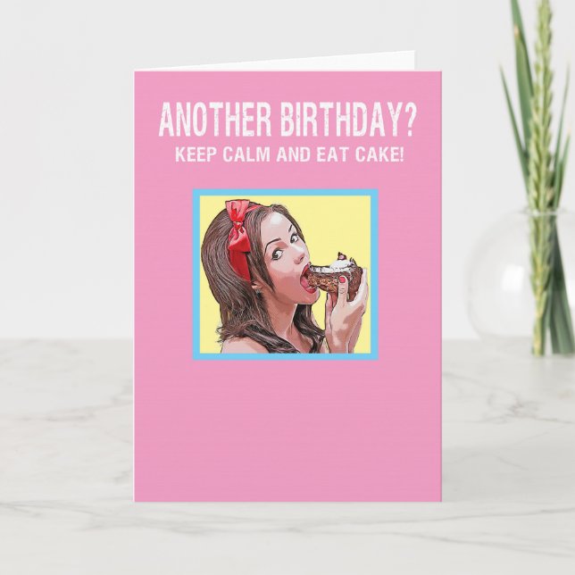 Keep calm and eat cake holiday card (Front)