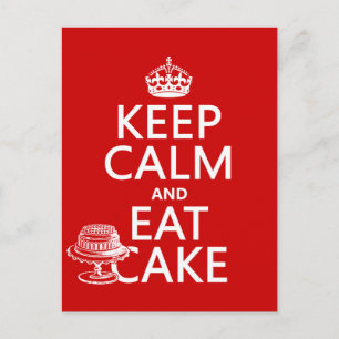Keep Calm and Eat Cake Postcard