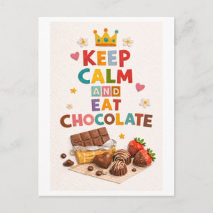 "Keep Calm and Eat Chocolate" Postcard