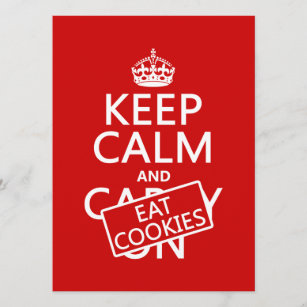 Keep Calm and Eat Cookies Invitation