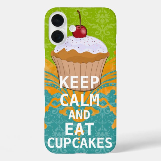 KEEP CALM AND Eat Cupcakes-change aqua any colour Case-Mate iPhone Case (Back)