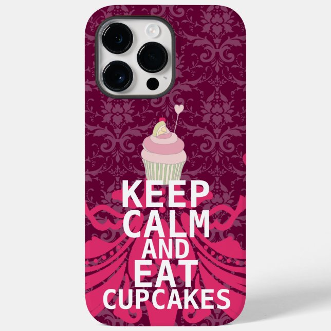 KEEP CALM AND Eat Cupcakes-change plum any colour Case-Mate iPhone Case (Back)
