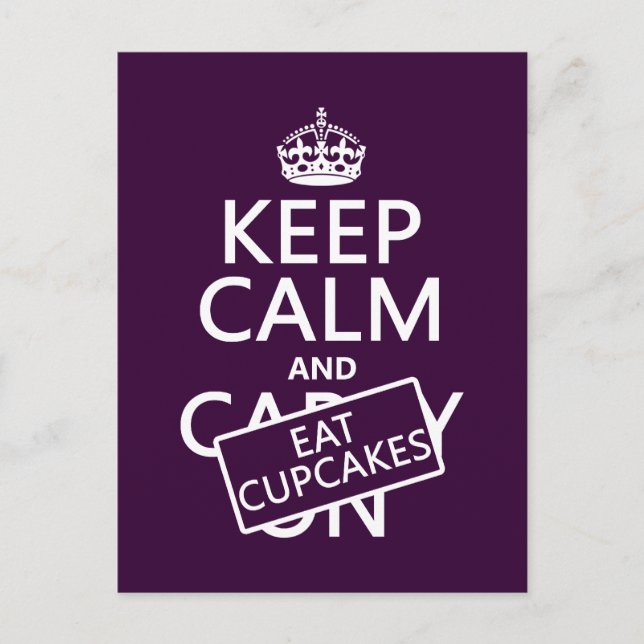 Keep Calm and Eat Cupcakes Postcard (Front)