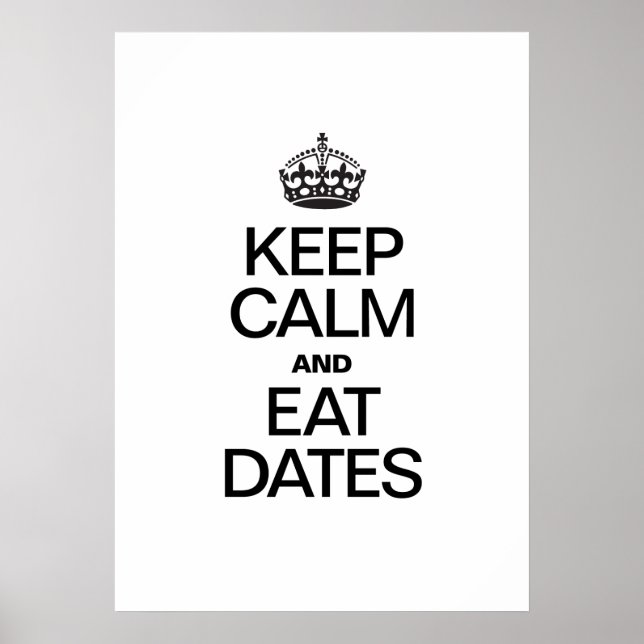 KEEP CALM AND EAT DATES POSTER (Front)