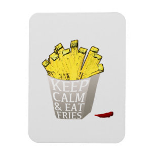 Keep Calm and Eat Fries Pop Art Magnet
