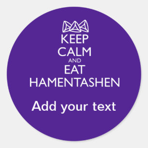 KEEP CALM AND EAT HAMENTASHEN CLASSIC ROUND STICKER