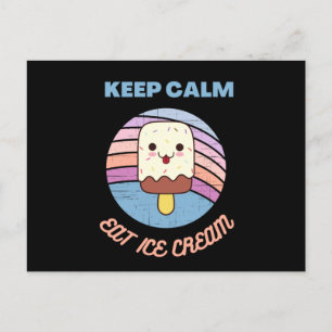 keep calm and eat ice cream postcard
