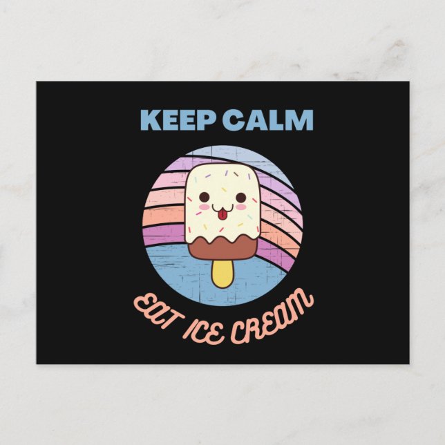 keep calm and eat ice cream postcard (Front)
