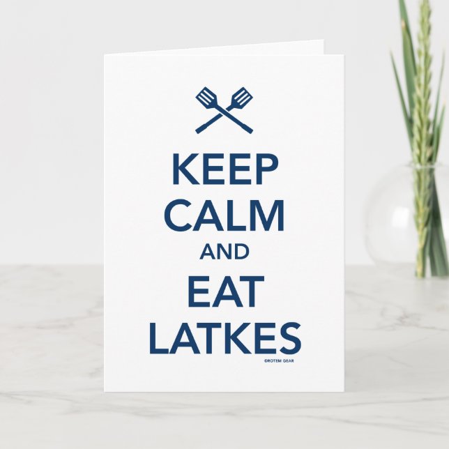Keep Calm and Eat Latkes Holiday Card (Front)