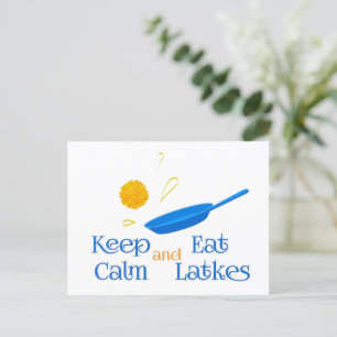 Keep Calm and Eat Latkes Holiday Postcard