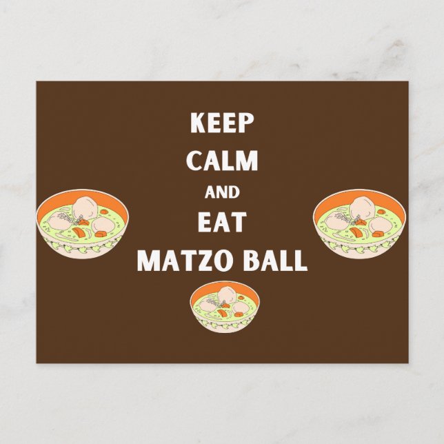 Keep Calm and eat Matzah Funny Passover Design Postcard (Front)