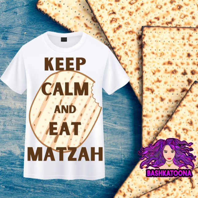 Keep Calm and eat Matzah Funny Passover Design T-Shirt (Creator Uploaded)