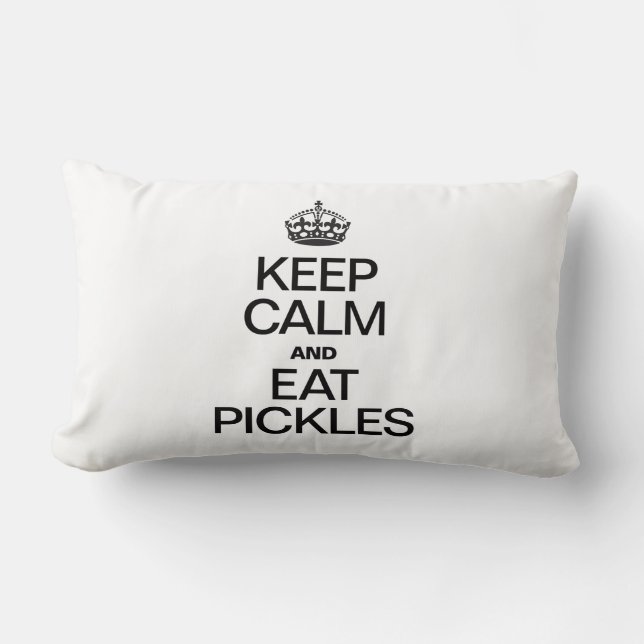 KEEP CALM AND EAT PICKLES LUMBAR CUSHION (Front)