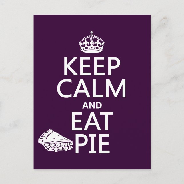 Keep Calm and Eat Pie Postcard (Front)