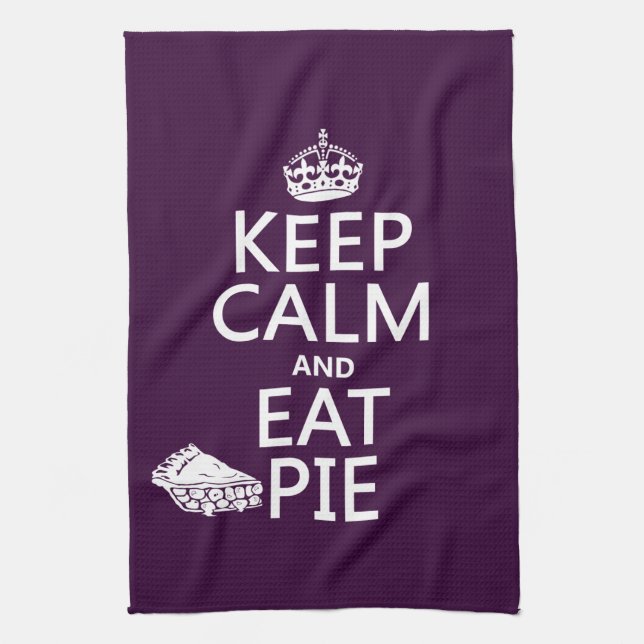 Keep Calm and Eat Pie Tea Towel (Vertical)