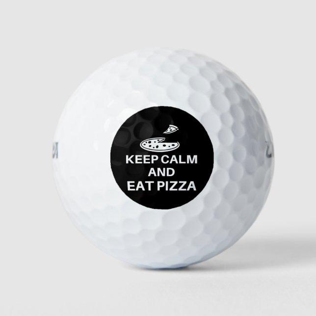 Keep Calm And Eat Pizza Golf Balls (Front)