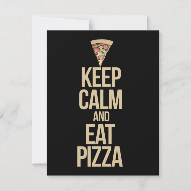Keep calm and eat pizza invitation (Front)
