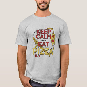 Keep Calm And Eat Pizza Slice Art Funny Graphic Sh T-Shirt