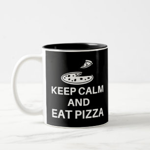 Keep Calm And Eat Pizza Two-Tone Coffee Mug