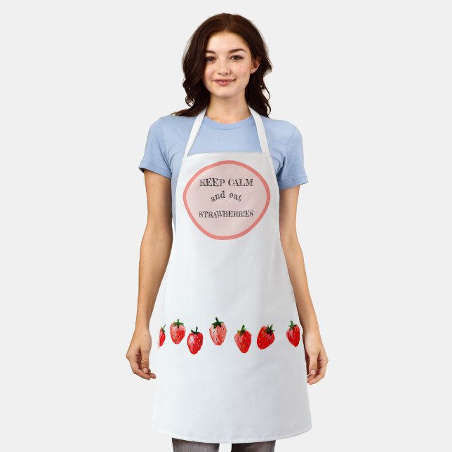 Keep calm and eat strawberries apron (Worn)
