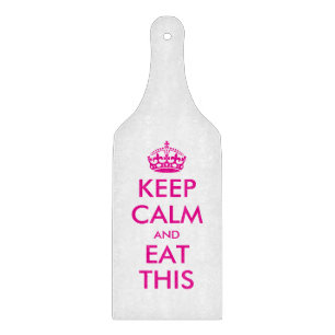 Keep calm and eat this funny glass cutting board
