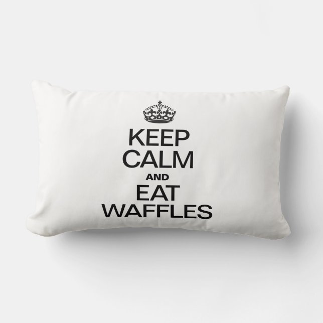 KEEP CALM AND EAT WAFFLES LUMBAR CUSHION (Front)