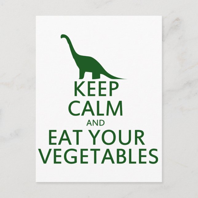 Keep Calm and Eat your Vegetables Postcard (Front)