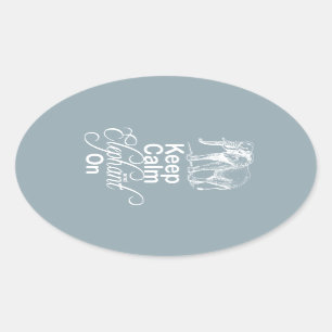 Keep calm and Elephant On Elephants Gift Item Blue Oval Sticker