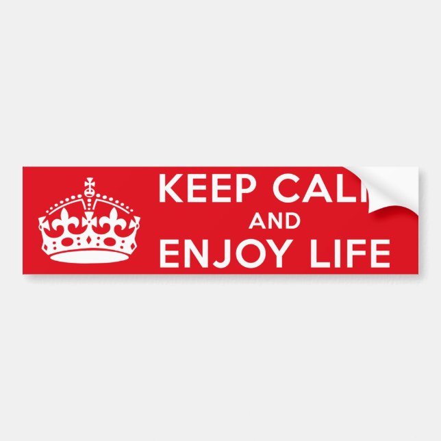Keep Calm and Enjoy Life Bumper Sticker (Front)
