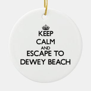 Keep calm and escape to Dewey Beach Delaware Ceramic Ornament