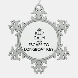 Keep calm and escape to Longboat Key Florida Snowflake Pewter Christmas Ornament