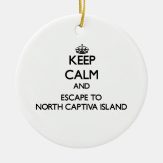 Keep calm and escape to North Captiva Island Flori Ceramic Tree Decoration