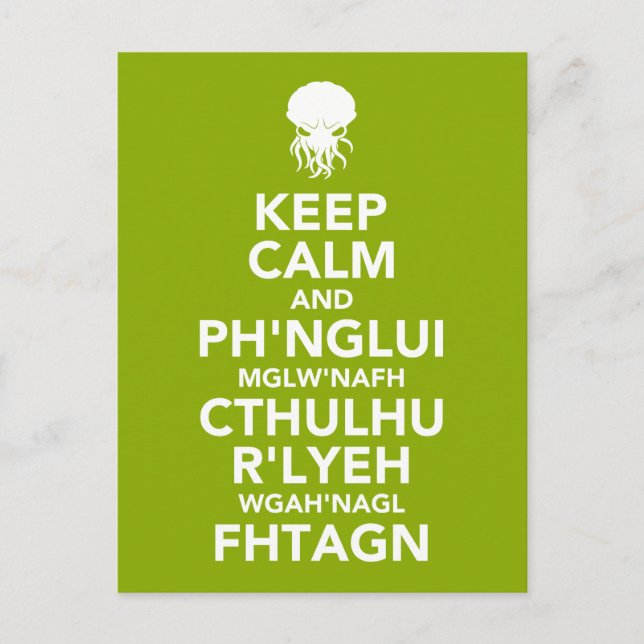 Keep Calm and Fhtagn Postcard (Front)