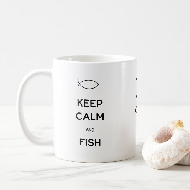 Keep Calm and Fish Coffee Mug (With Donut)