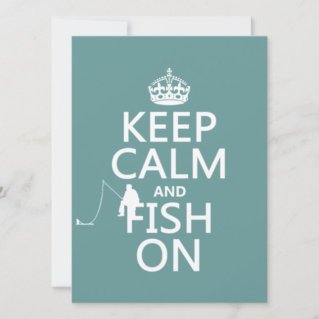Keep Calm and Fish On (all colours) Invitation (Front)