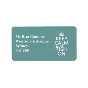 Keep Calm and Fish On (all colours) Label