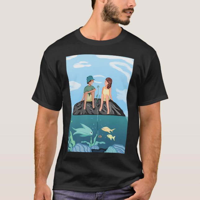 Keep Calm and Fish On T-Shirt (Front)
