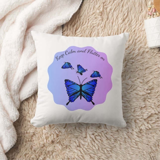 Keep Calm and Flutter on Cushion (Blanket)