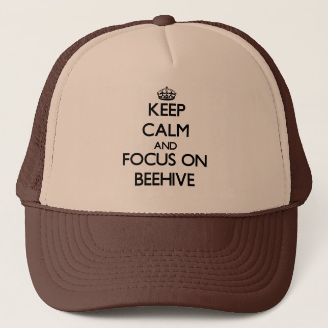Keep Calm and focus on Beehive Trucker Hat (Front)