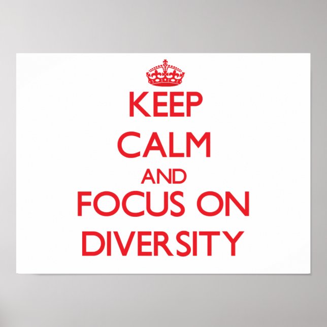 Keep Calm and focus on Diversity Poster (Front)