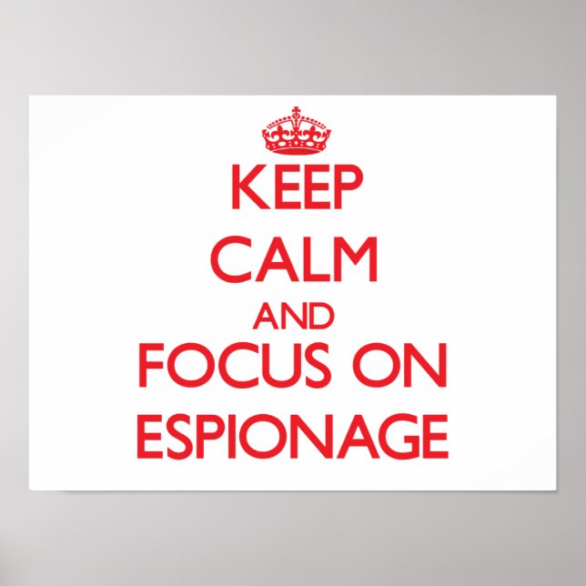 Keep Calm and focus on ESPIONAGE Poster (Front)